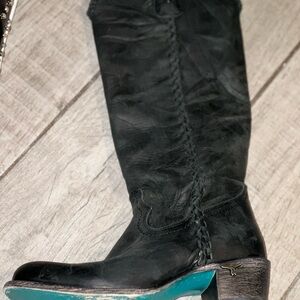 Women's Black Leather Lane Boots